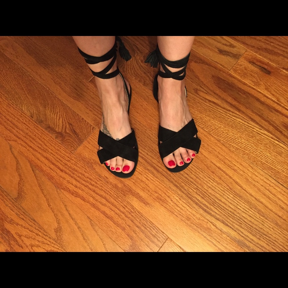 J Crew Lace up Suede Sandals